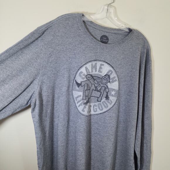 Life is good Game on football classic fit long sleeve graphic tshirt men size XL - Picture 5 of 8